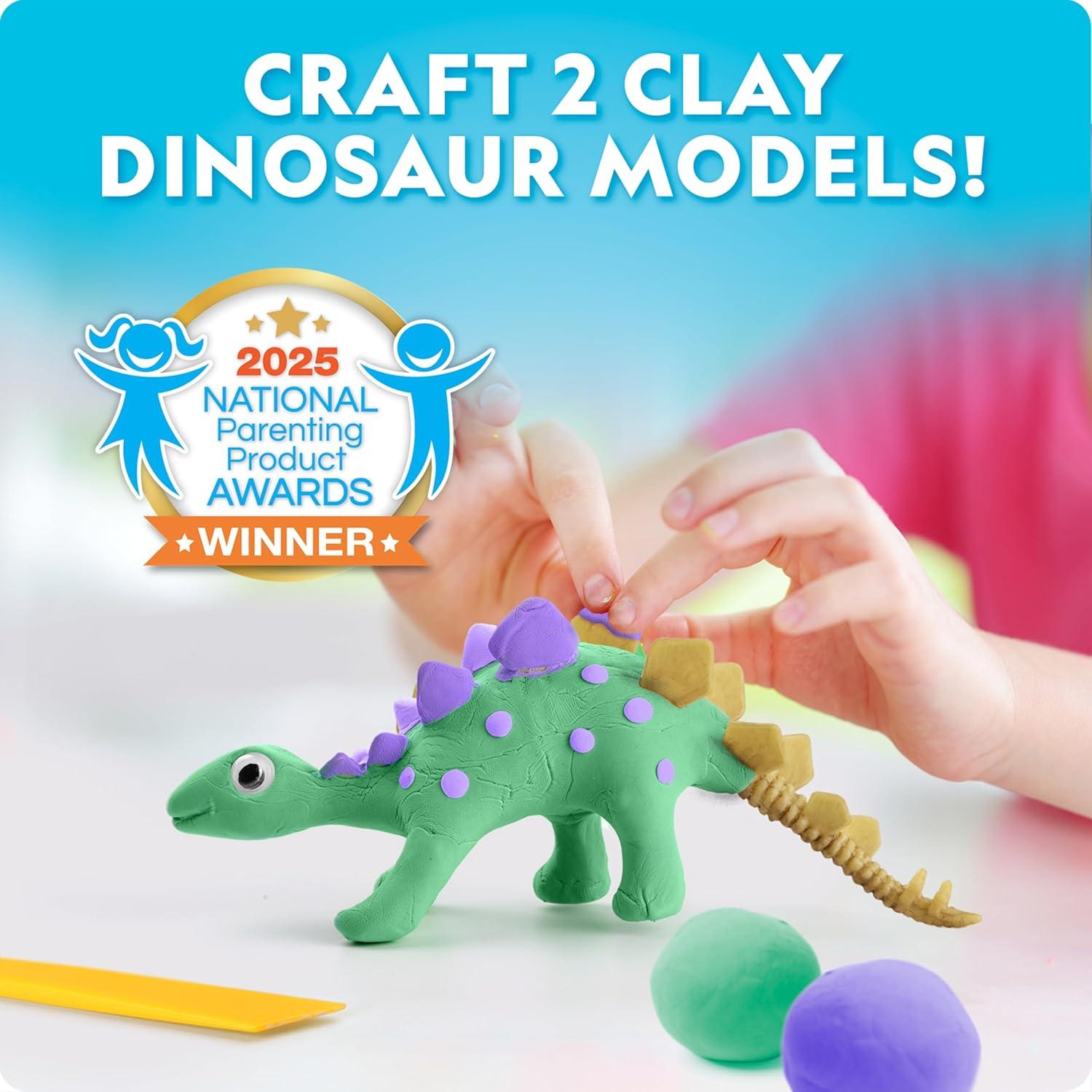 National Geographic Glow-in-The-Dark Dinosaur Skeleton Model Building Kit – Build Replica Velociraptor & T. rex Bones, Educational Dinosaur Egg Activity Kit, Fossils for Kids 5-7(Dino Activity Kit)