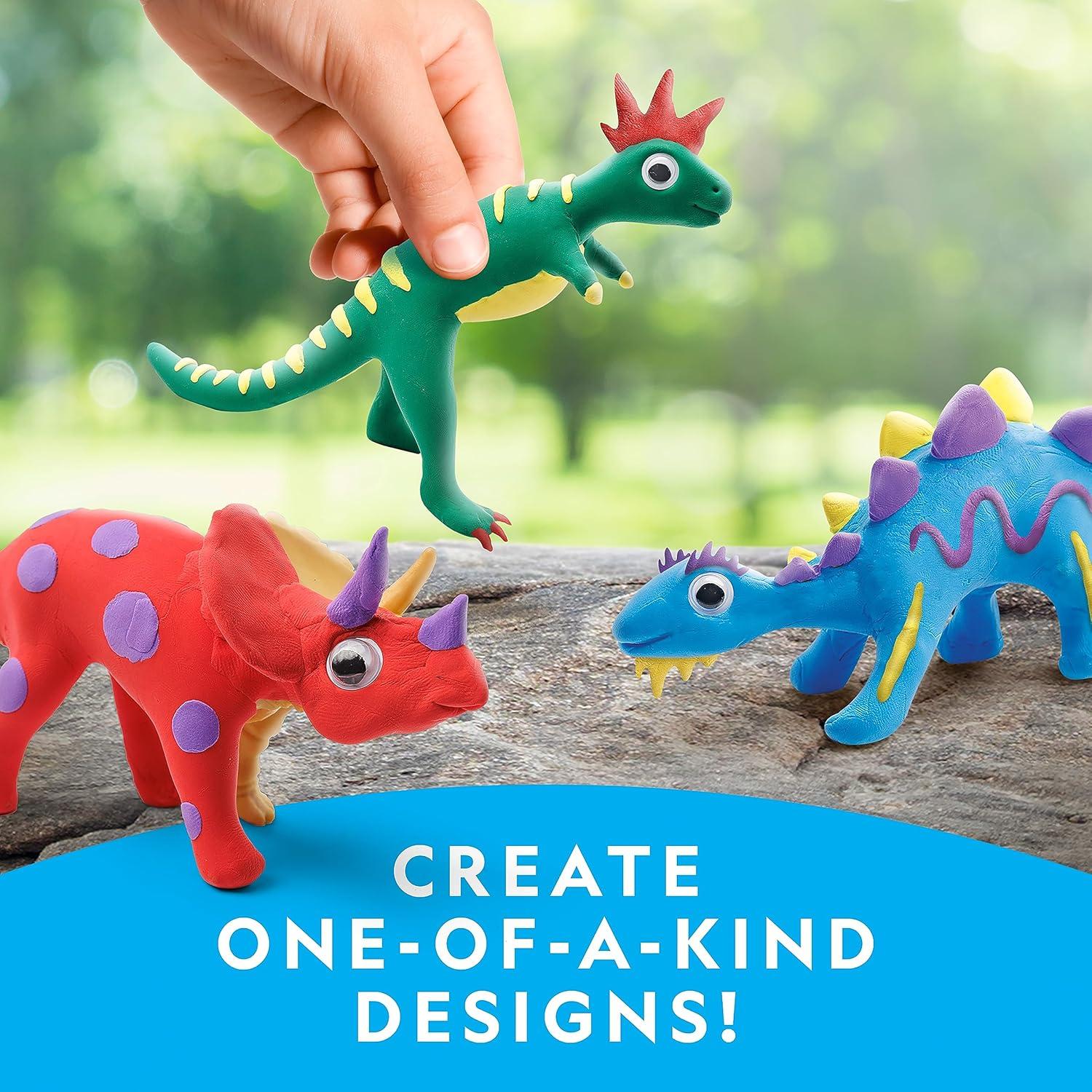 National Geographic Glow-in-The-Dark Dinosaur Skeleton Model Building Kit – Build Replica Velociraptor & T. rex Bones, Educational Dinosaur Egg Activity Kit, Fossils for Kids 5-7(Dino Clay Craft Kit)