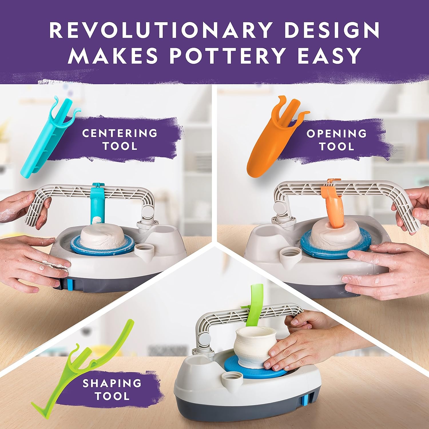 National Geographic Junior Pottery Wheel for Kids Arts & Crafts Kit(Starter Pottery Wheel)