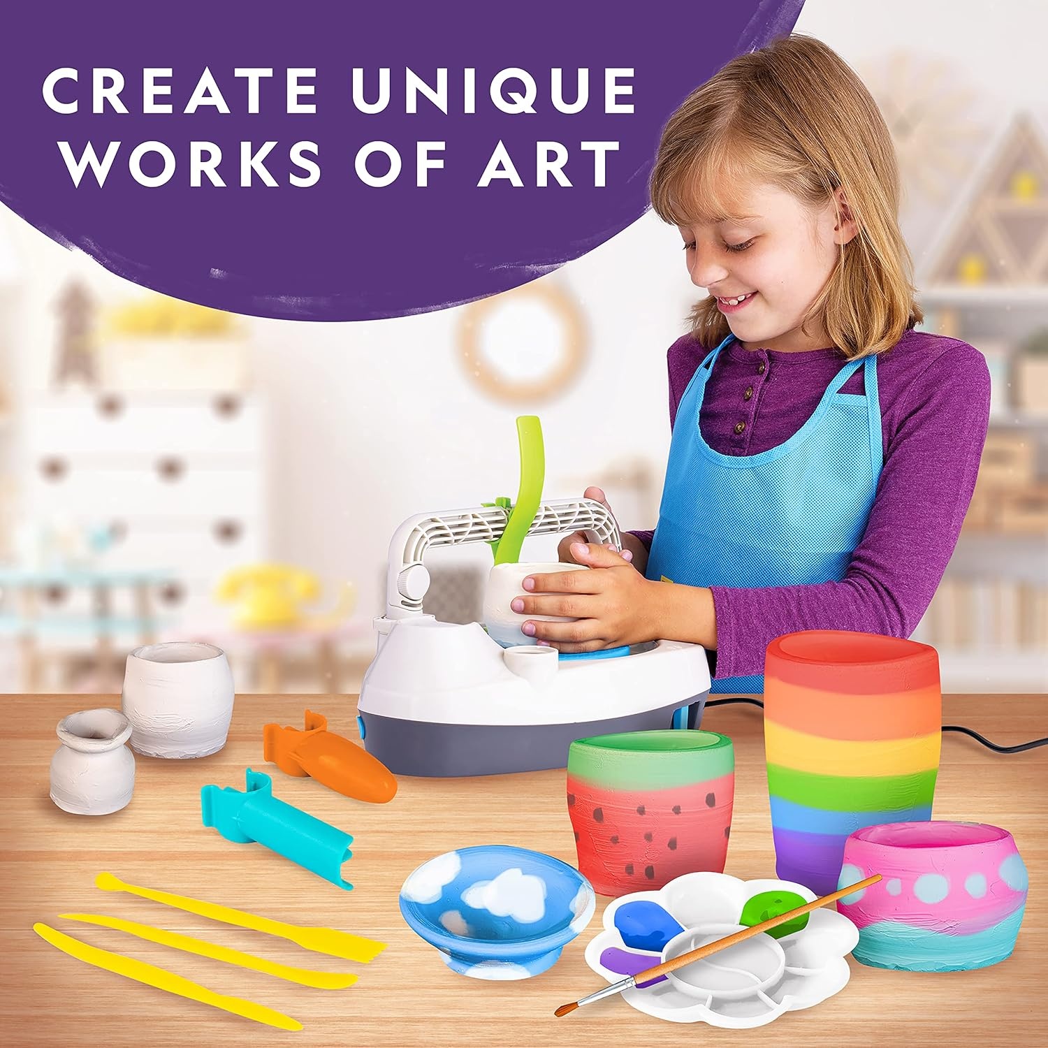 National Geographic Junior Pottery Wheel for Kids Arts & Crafts Kit(Starter Pottery Wheel)