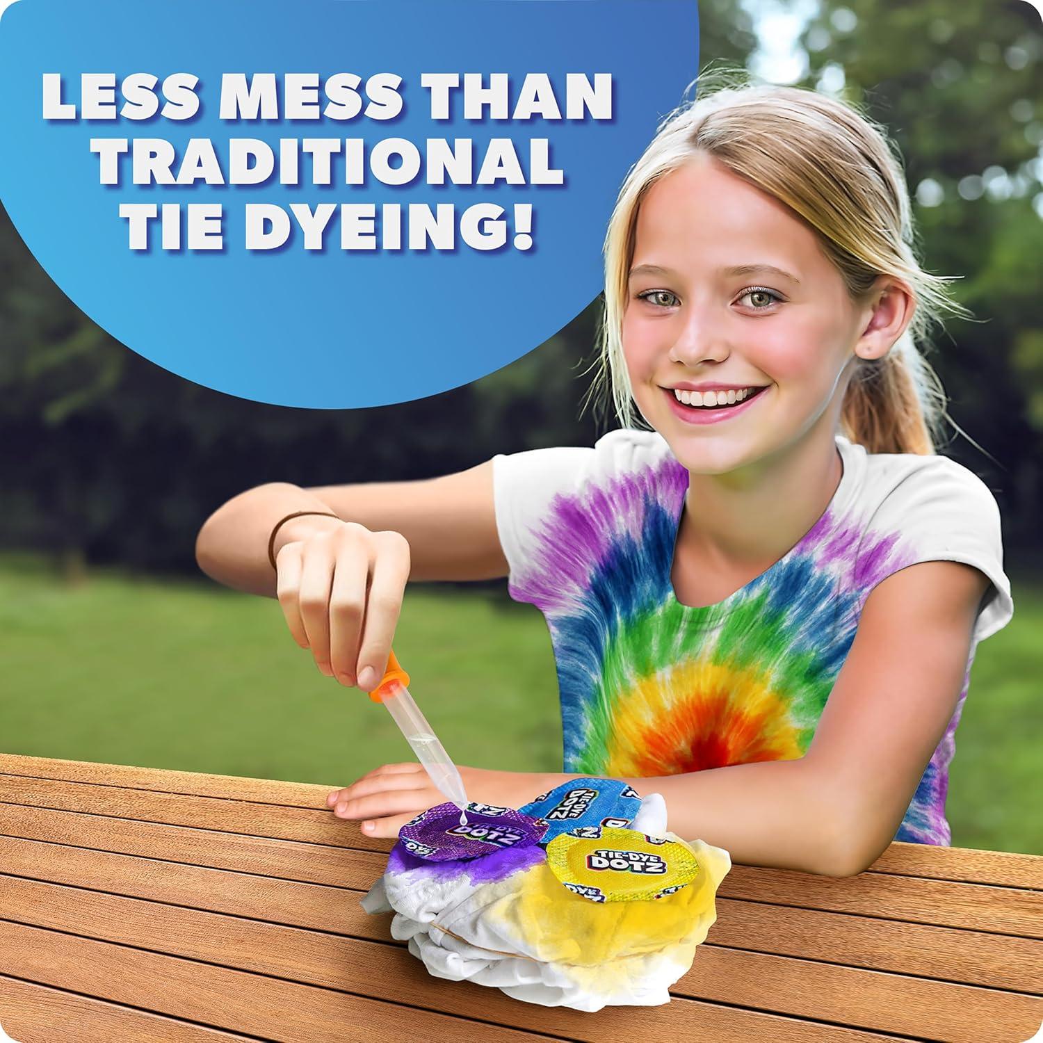 Blue Marble Tie-Dye Dotz 10-Piece Set – Make Vibrant, Colorful Tie Dye Designs with Dotz, Dropper, and Gloves – Fun and Easy Craft Kit for Kids and Beginners(10-Piece Set)