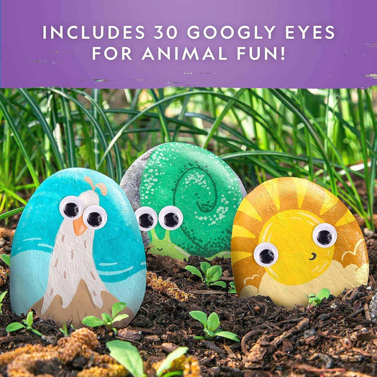 National Geographic Creepy Creatures Rock Painting Kit – Halloween Arts & Crafts Kit for Kids, Decorate 10 River Rocks with 10 Paint Colors & More Spooky Art Supplies, Halloween Gifts for Kids(Animal Fun)
