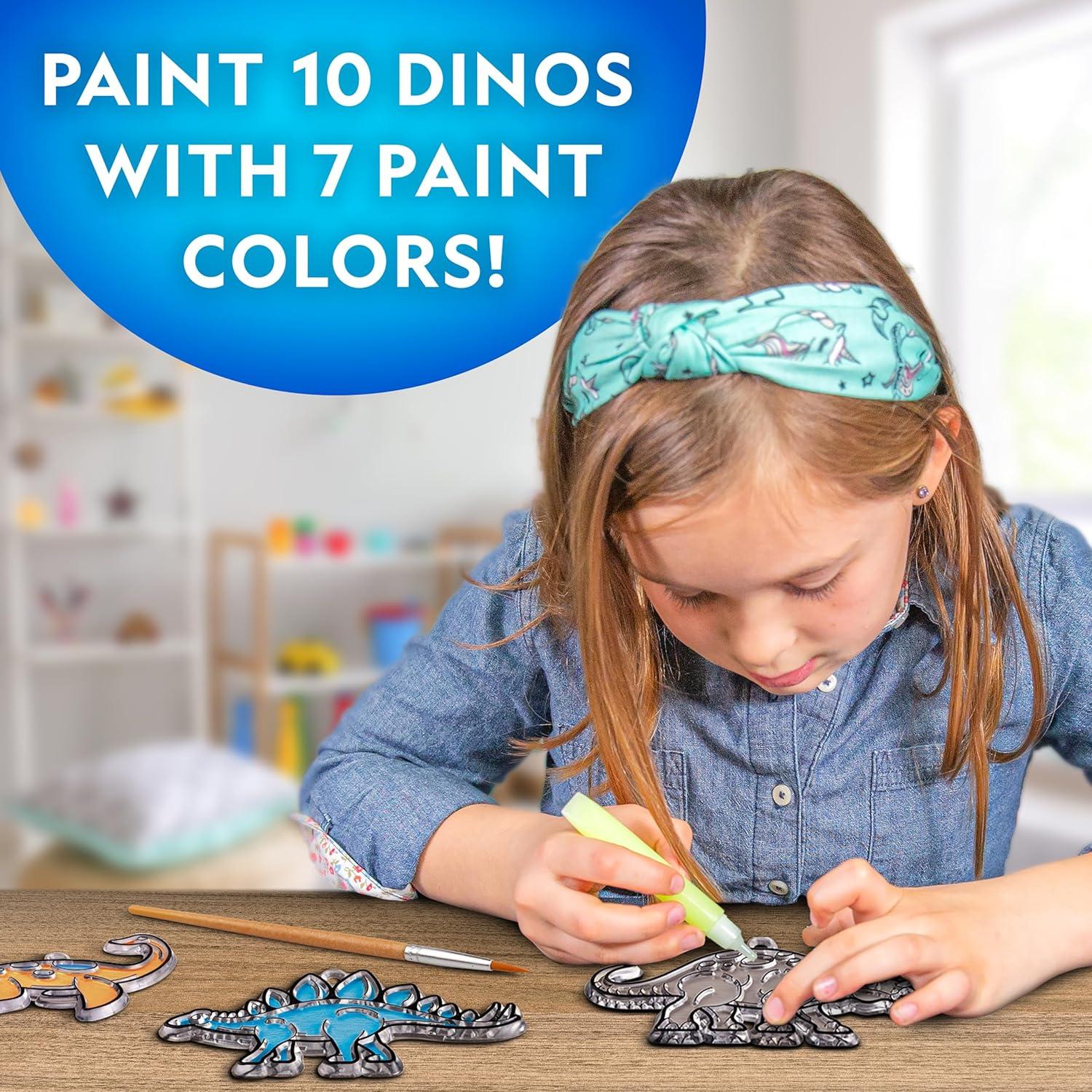 National Geographic Kids Stained Glass Kit – Glow in The Dark Dinosaur Toys, Kids Arts and Crafts Set, Window Sun Catchers, Kid Crafts Ages 4-8, Window Art Craft Kit, Suncatcher(Glowing Dinos)
