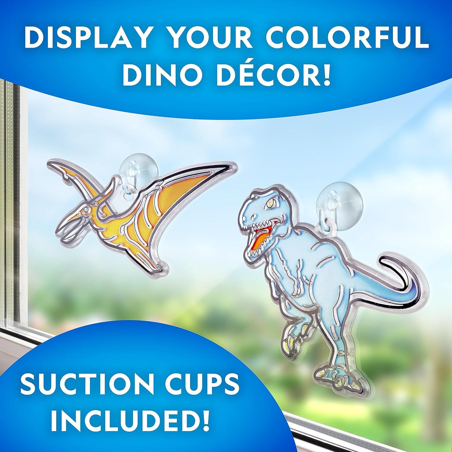 National Geographic Kids Stained Glass Kit – Glow in The Dark Dinosaur Toys, Kids Arts and Crafts Set, Window Sun Catchers, Kid Crafts Ages 4-8, Window Art Craft Kit, Suncatcher(Glowing Dinos)