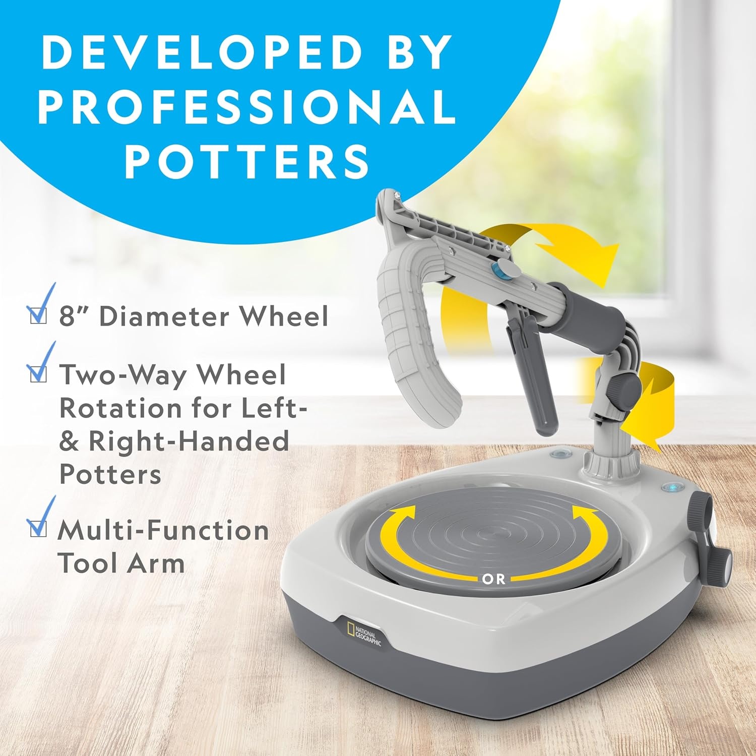 National Geographic Junior Pottery Wheel for Kids Arts & Crafts Kit(Hobby Pottery Wheel)