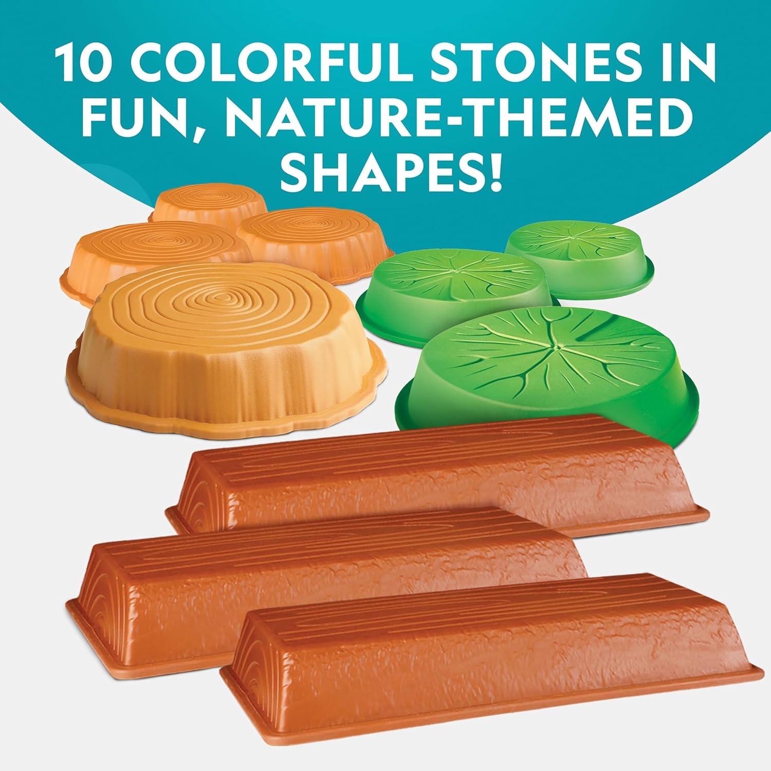 National Geographic Kids Logs ‘n Lily Pads Stepping Stones & Balance Beams(10 Stones & Beams)