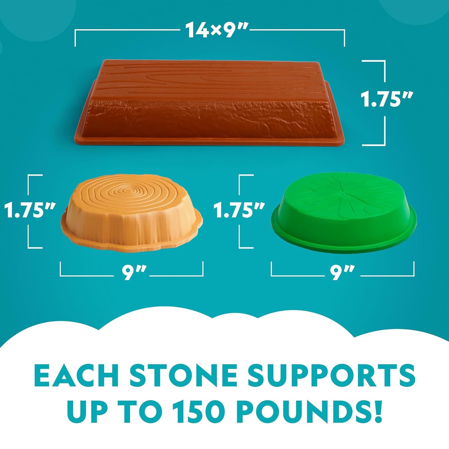 National Geographic Kids Logs ‘n Lily Pads Stepping Stones & Balance Beams(10 Stones & Beams)