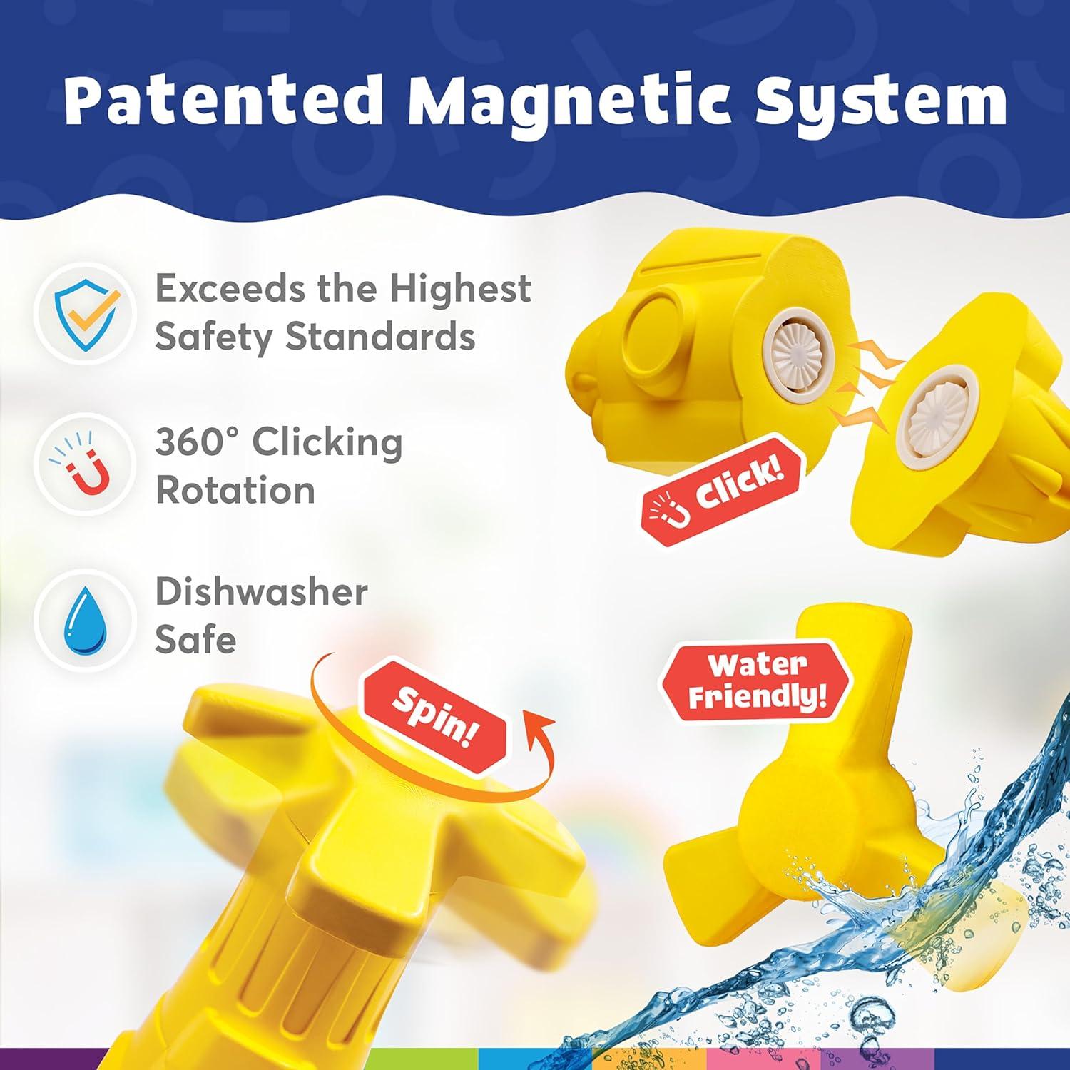 Blockaroo Magnetic Foam Building Blocks – 10-Piece Submarine, Bath Toys for Toddlers, Preschool Toys, Bathtub Toys, Sensory Toys, Blocks for Toddlers 3-5, Engineering Toys for Kids 3-5, Bath Blocks