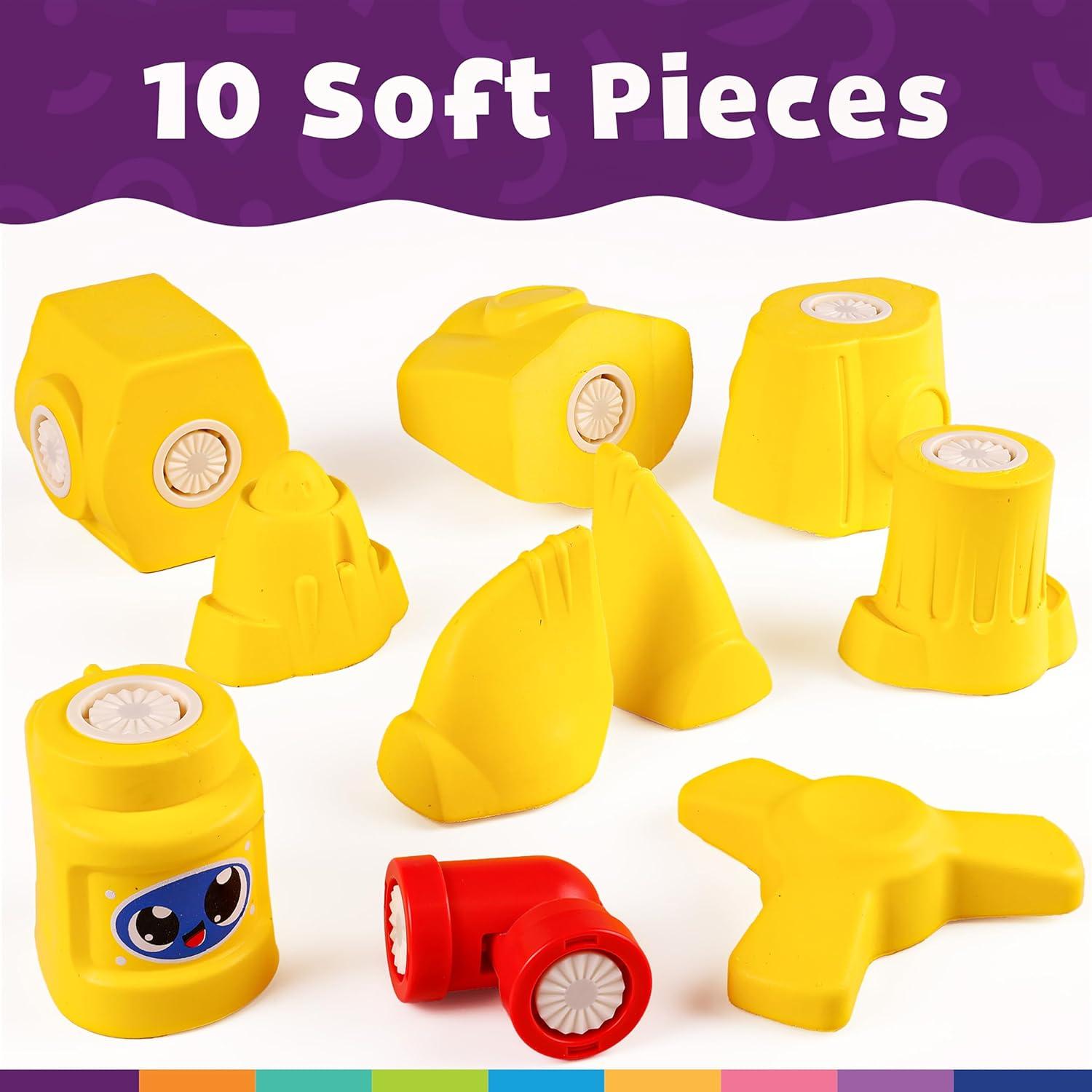 Blockaroo Magnetic Foam Building Blocks – 10-Piece Submarine, Bath Toys for Toddlers, Preschool Toys, Bathtub Toys, Sensory Toys, Blocks for Toddlers 3-5, Engineering Toys for Kids 3-5, Bath Blocks