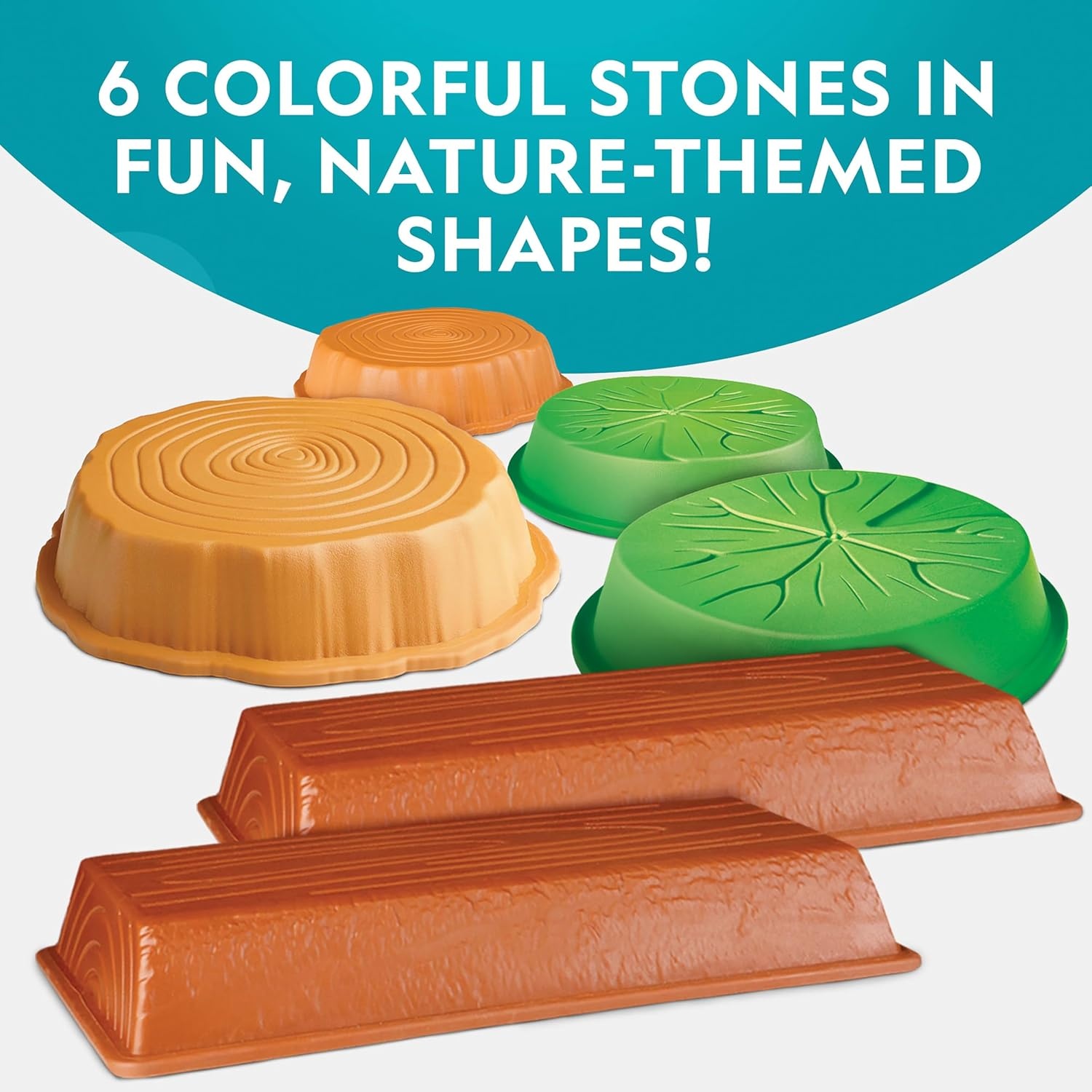 National Geographic Kids Logs ‘n Lily Pads Stepping Stones & Balance Beams(6 Stones & Beams)