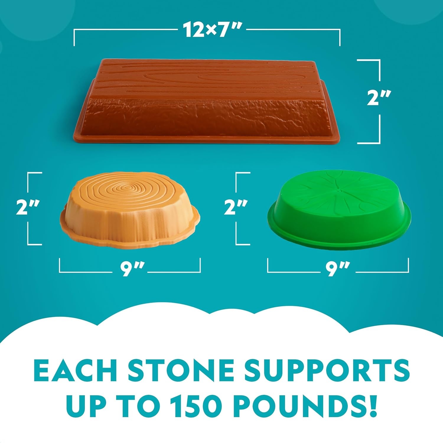 National Geographic Kids Logs ‘n Lily Pads Stepping Stones & Balance Beams(6 Stones & Beams)