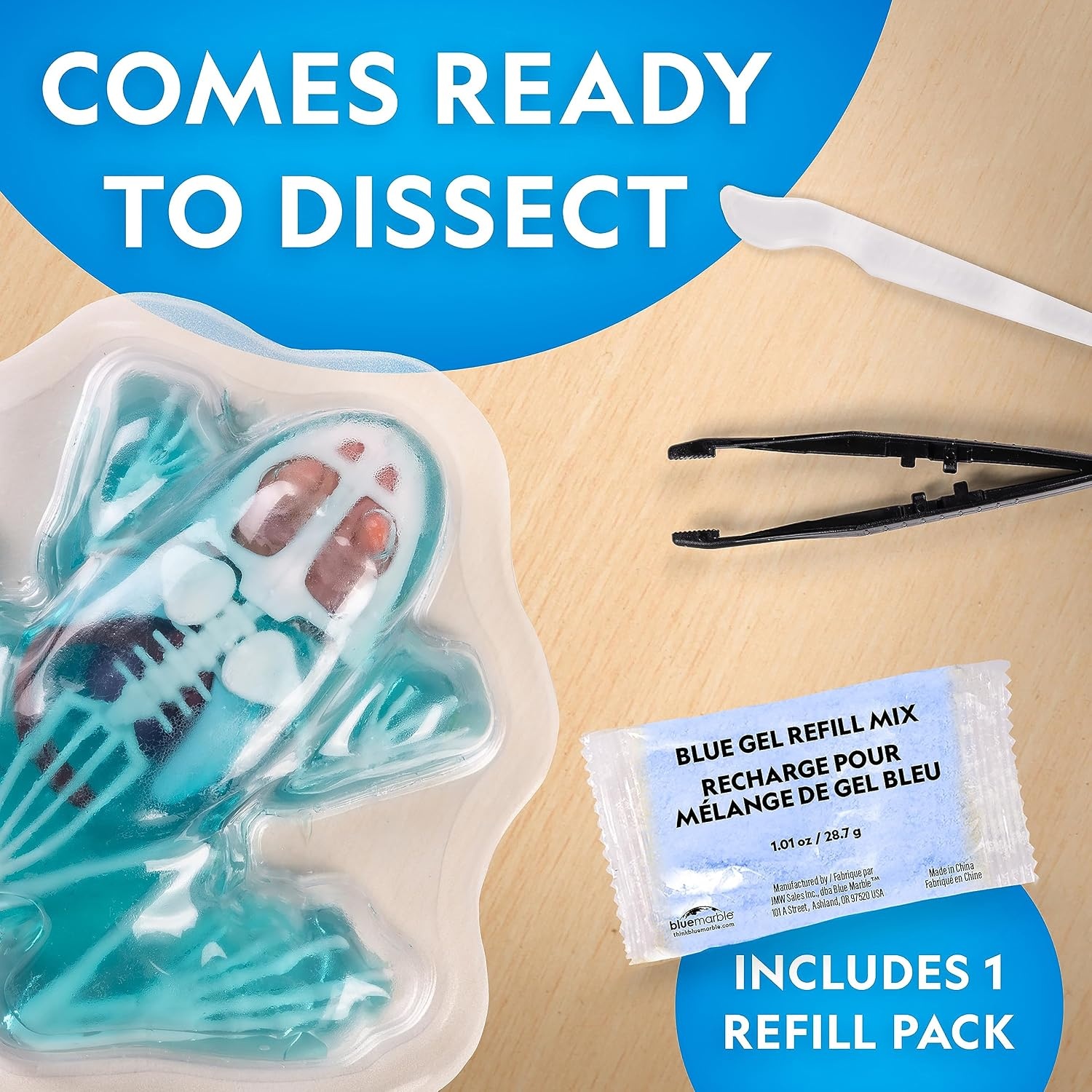 National Geographic Crocodile Dissection Kit – Glow in the Dark Crocodile Anatomy Lab with 16 Bones & 6 Organs, Refill Pack, Kid-Friendly Tools & Learning Guide(Frog Dissection Kit)