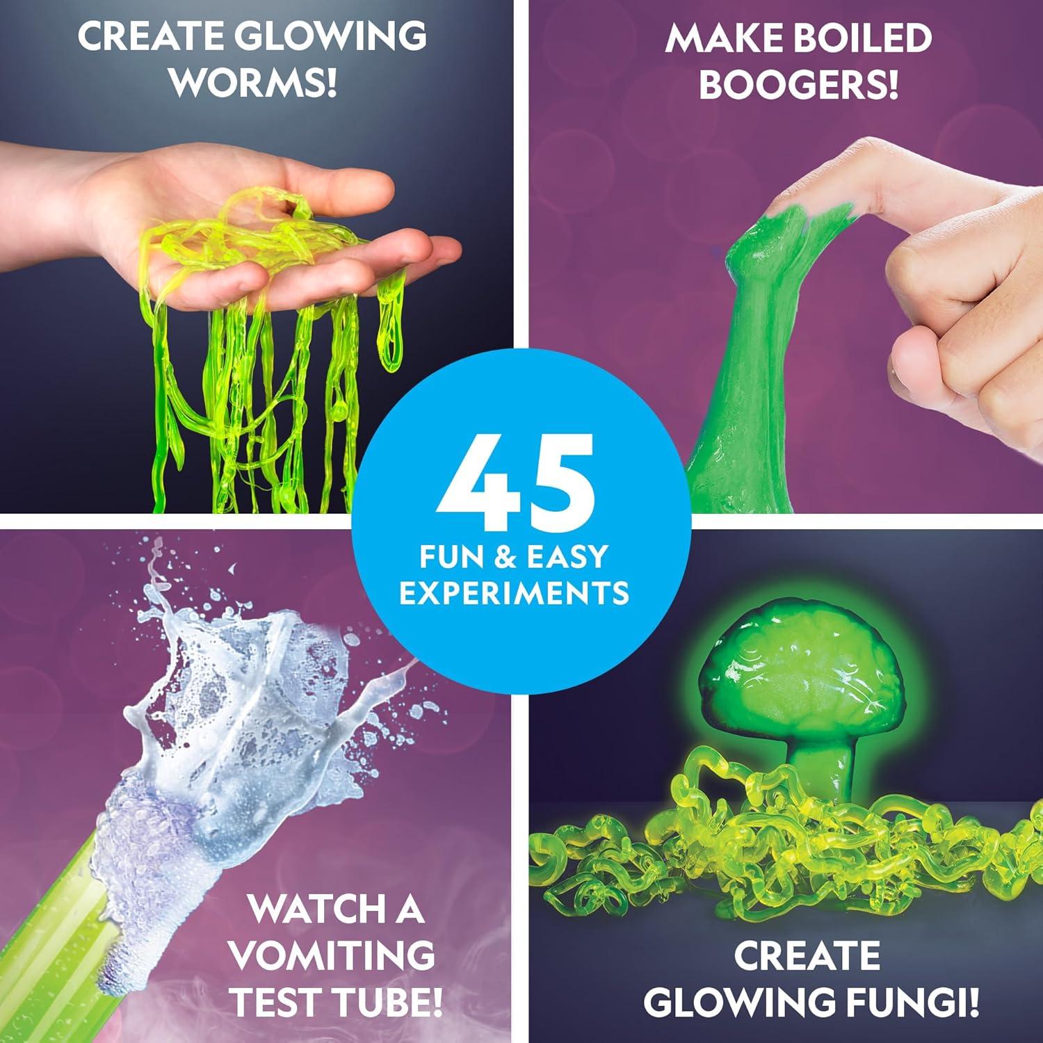 National Geographic Incredibly Gross Science Kit – 16 Disgusting Experiments with Bonus Guide, Yucky Slime Chemistry Set, Learning Toy, STEM Project for Boys and Girls, Birthday Gifts for Kids 8-12(45 Gross Experiments)