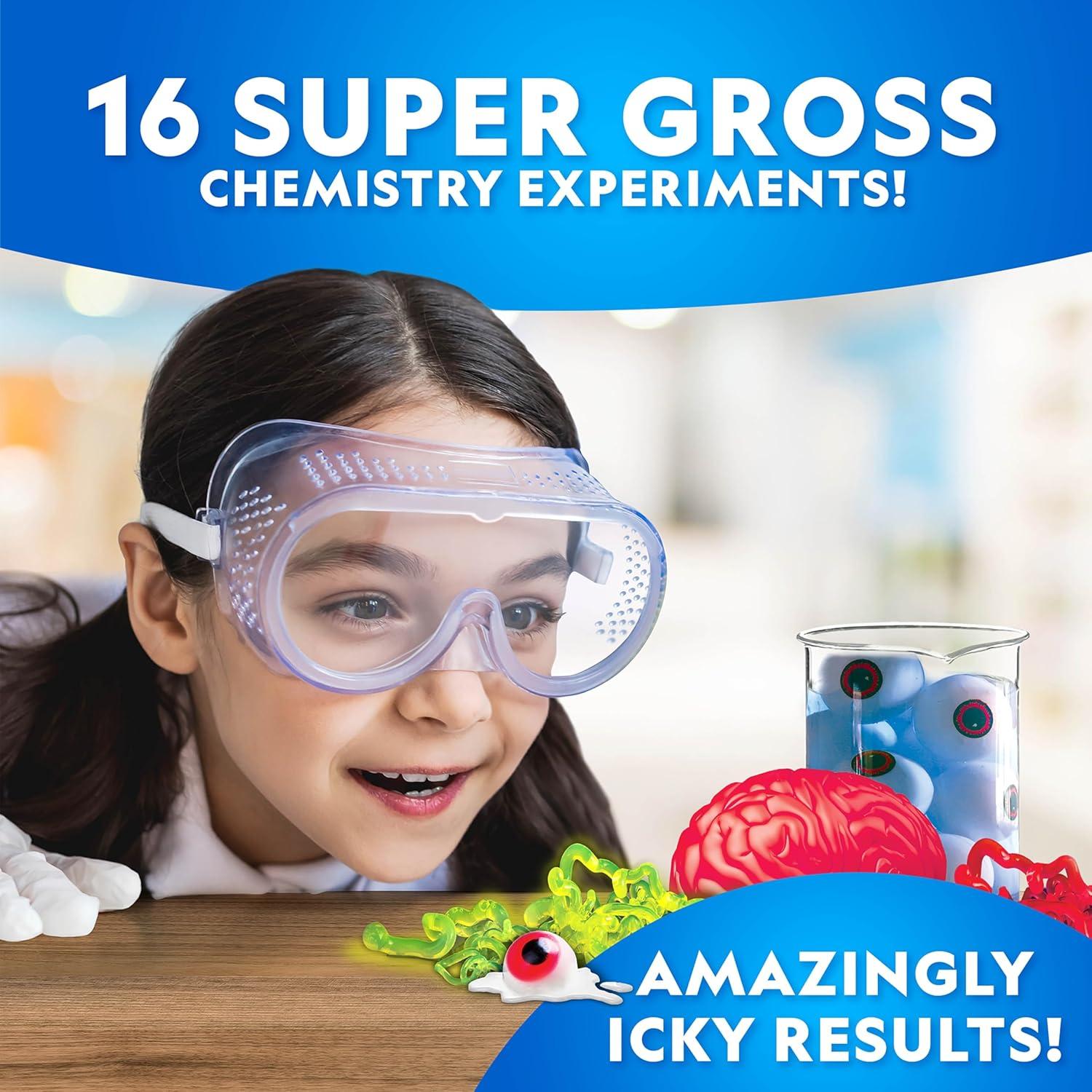 National Geographic Incredibly Gross Science Kit – 16 Disgusting Experiments with Bonus Guide, Yucky Slime Chemistry Set, Learning Toy, STEM Project for Boys and Girls, Birthday Gifts for Kids 8-12(16 Gross Experiments)