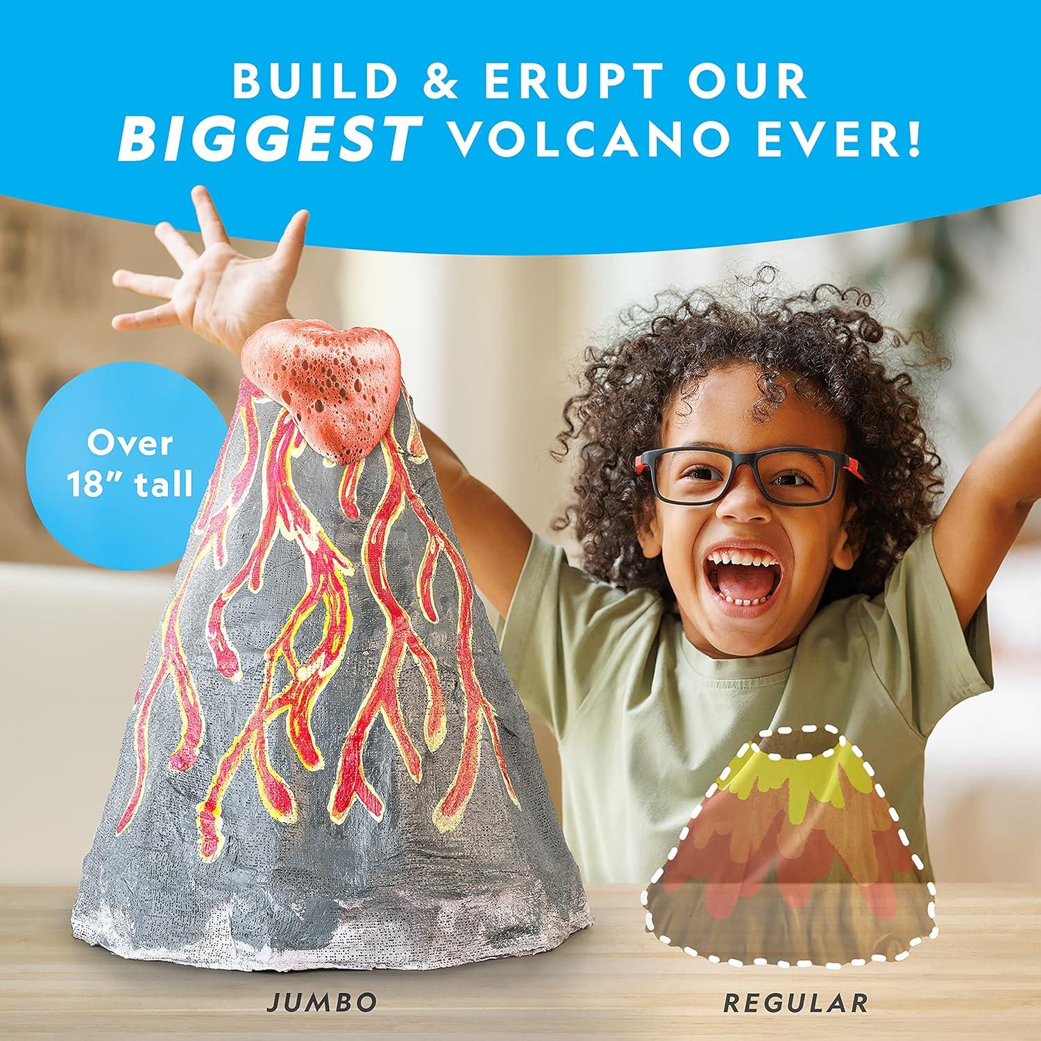 National Geographic Jumbo Volcano Science Kit – 18″ Giant Volcano with Multiple Eruptions, Science Experiments, Science Fair Projects