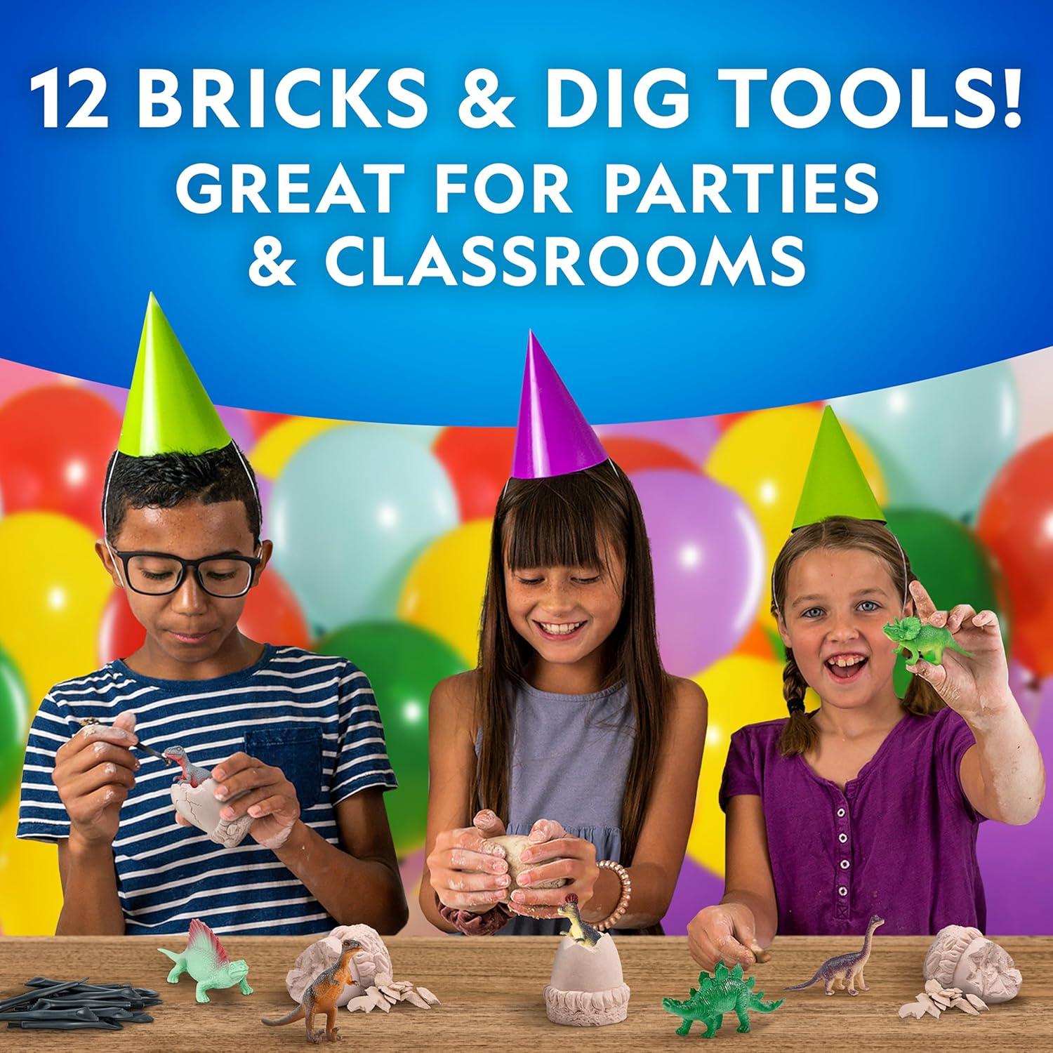 NATIONAL GEOGRAPHIC Jumbo Dinosaur Egg Dig Kit – Dig Out 12 Dino Figures & Replica T. Rex Tooth from Giant 6″ Egg, Dino Egg, Jumbo Egg, Dinosaur Egg Toys, Educational Science Kits(12 Dino-shaped Dig Bricks)
