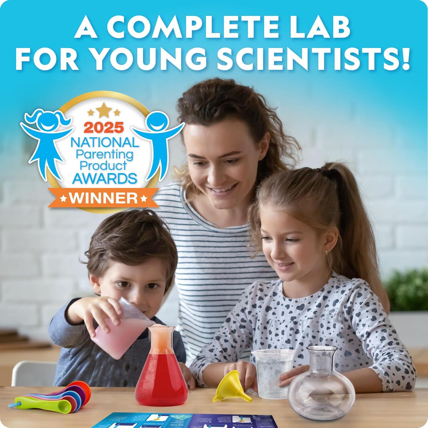 National Geographic Junior Chemistry Set – Complete Early Learning Lab Kit with 50 Science Experiments for Kids and 20+ Lab Tools, Chemistry Set, Science Experiments for Kids 4-6