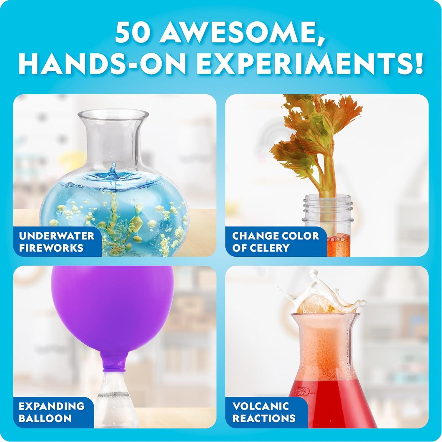 National Geographic Junior Chemistry Set – Complete Early Learning Lab Kit with 50 Science Experiments for Kids and 20+ Lab Tools, Chemistry Set, Science Experiments for Kids 4-6