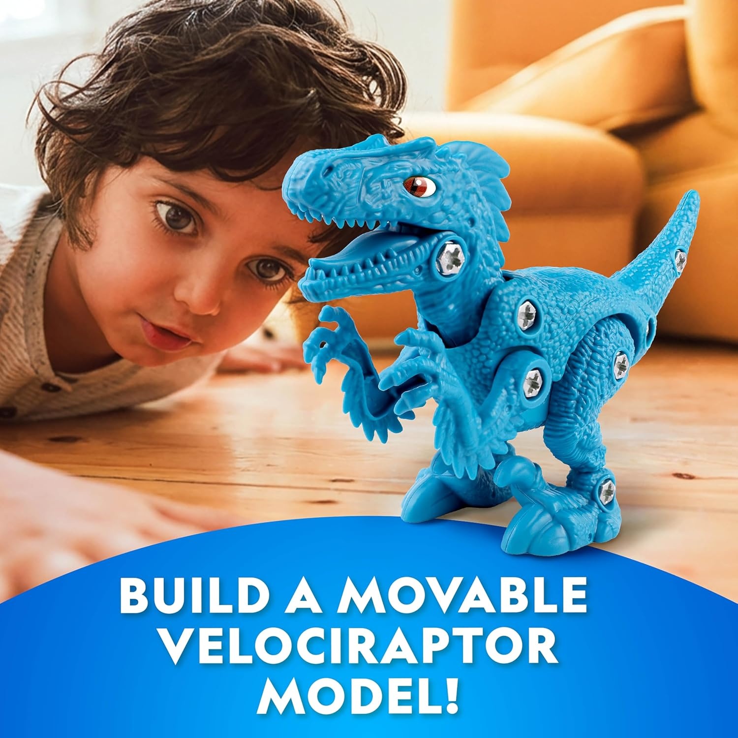 National Geographic Buildable Velociraptor Dinosaur Toys for 3 4 5 6 7 Year Old Boys & Girls, Take Apart Dinosaur Construction Building Toy, STEM Learning Toy Birthday for Kids Ages 4–8