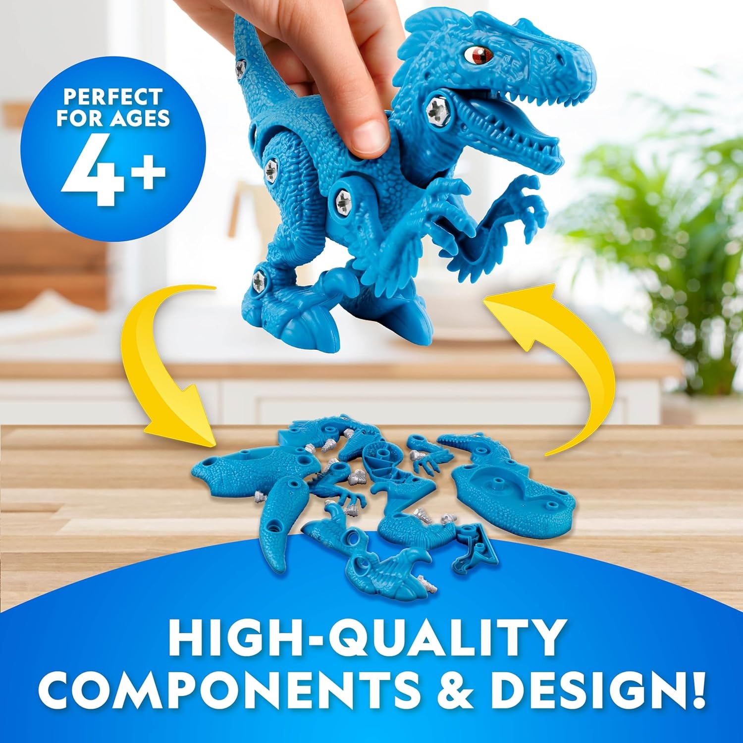 National Geographic Buildable Velociraptor Dinosaur Toys for 3 4 5 6 7 Year Old Boys & Girls, Take Apart Dinosaur Construction Building Toy, STEM Learning Toy Birthday for Kids Ages 4–8