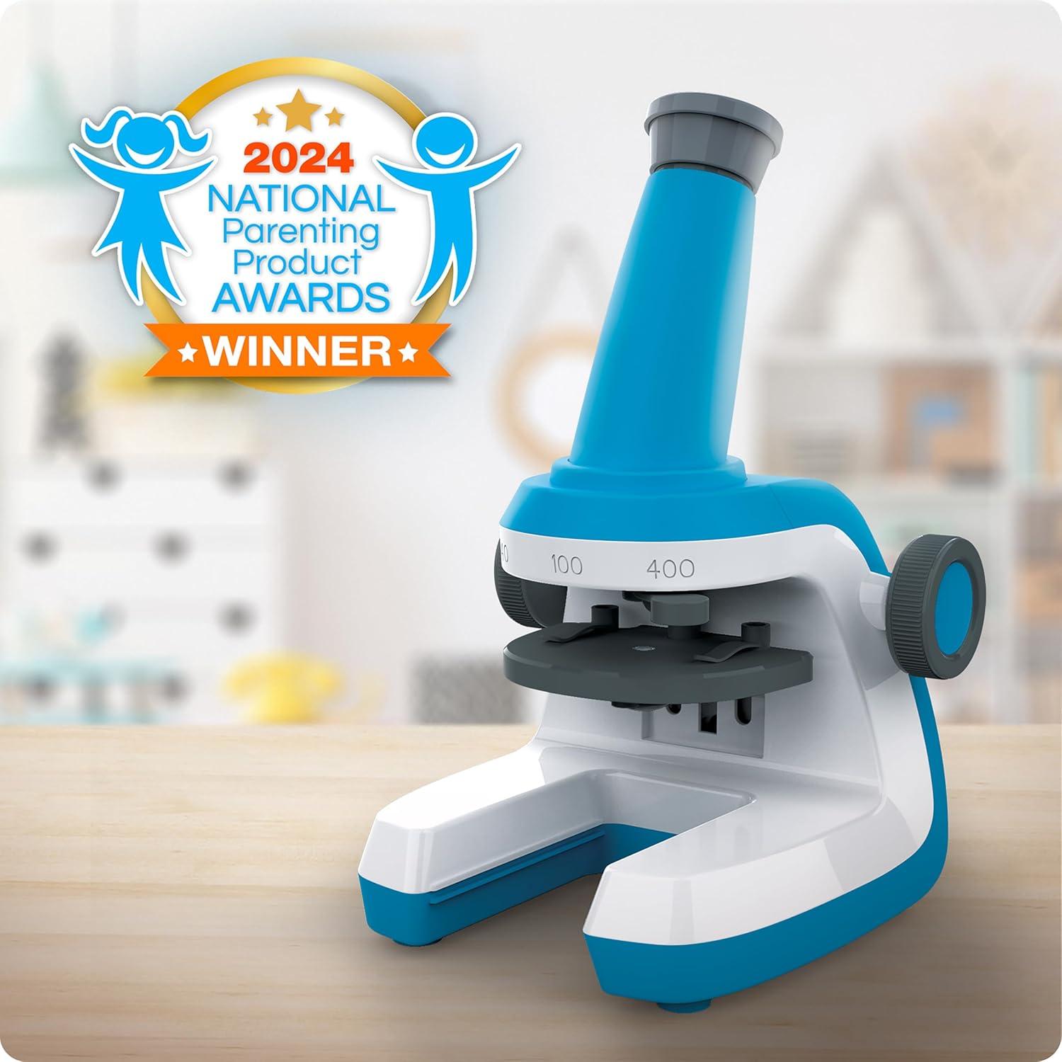 National Geographic Junior Microscope for Kids- Kit Includes Up to 250x Magnification Handheld Mini Attachment, 12 Slides, Lab Guide, Science Toy for Ages 6-12, STEM Project(Microscope)
