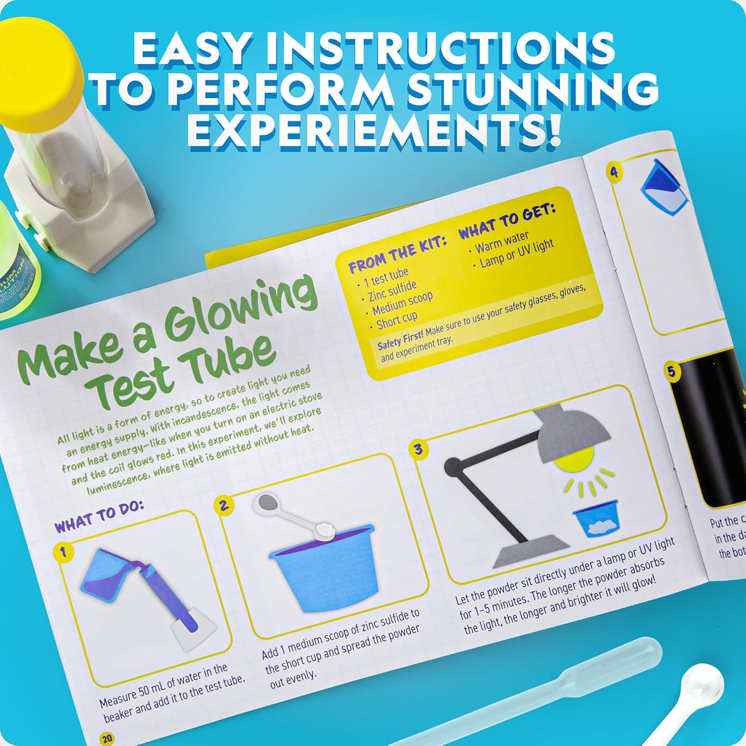 Blue Marble National Geographic Stunning Chemistry Set – Mega Science Kit with 45 Easy Experiments- Make a Volcano and Launch a Rocket, STEM Projects for Kids Ages 8-12, Science Toys