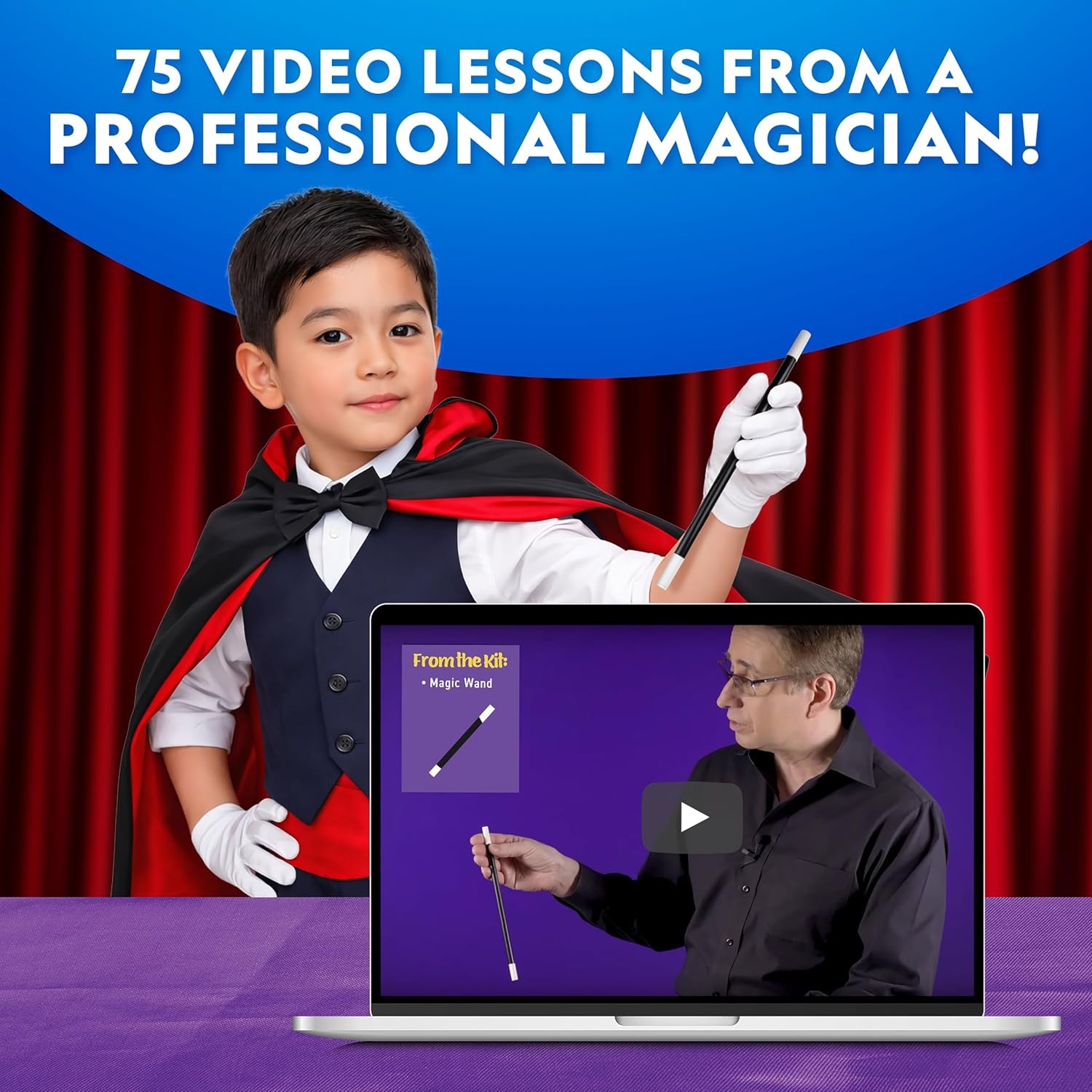 National Geographic Epic Magic Kit with 175+ Tricks for Kids 8-12 | 75+ Illusions, 100+ Science Experiments, 75+ Video Lessons from a Professional Magician, STEM Activities, Birthday Gift(175+ Magic Tricks)