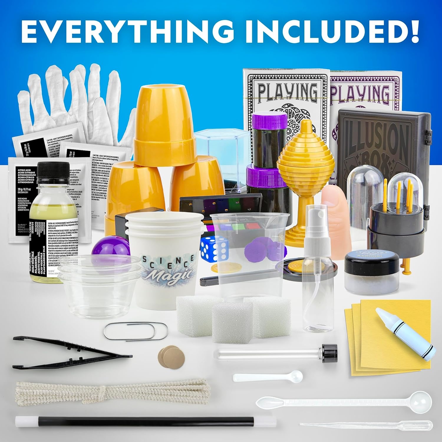 National Geographic Epic Magic Kit with 175+ Tricks for Kids 8-12 | 75+ Illusions, 100+ Science Experiments, 75+ Video Lessons from a Professional Magician, STEM Activities, Birthday Gift(175+ Magic Tricks)