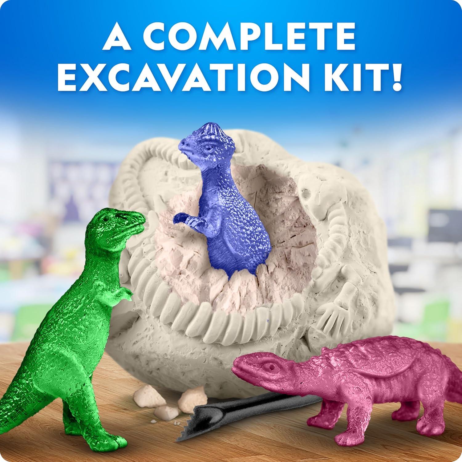 NATIONAL GEOGRAPHIC Jumbo Dinosaur Egg Dig Kit – Dig Out 12 Dino Figures & Replica T. Rex Tooth from Giant 6″ Egg, Dino Egg, Jumbo Egg, Dinosaur Egg Toys, Educational Science Kits(30 Individual Dig Bricks)