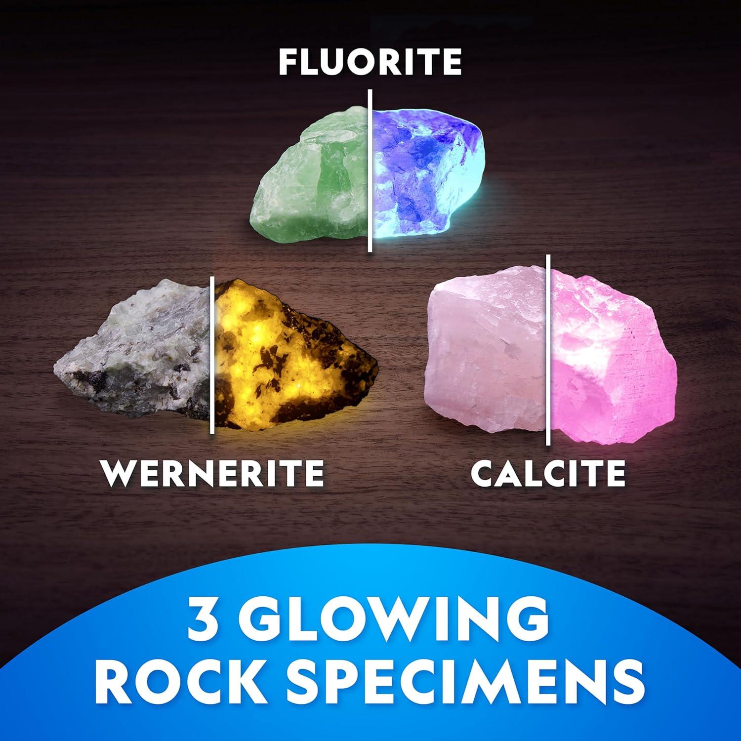 National Geographic Glow in The Dark Dig Kit – Excavate 6 Glow in The Dark Rocks & Dinosaurs from a Glowing Brick, Rock Collection, Science Kits for Kids, Rock Kit for Kids, STEM Kits, Dinosaur Toys
