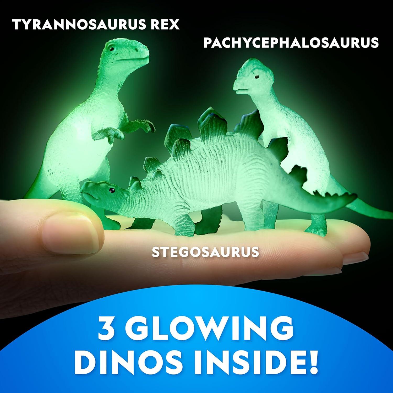 National Geographic Glow in The Dark Dig Kit – Excavate 6 Glow in The Dark Rocks & Dinosaurs from a Glowing Brick, Rock Collection, Science Kits for Kids, Rock Kit for Kids, STEM Kits, Dinosaur Toys