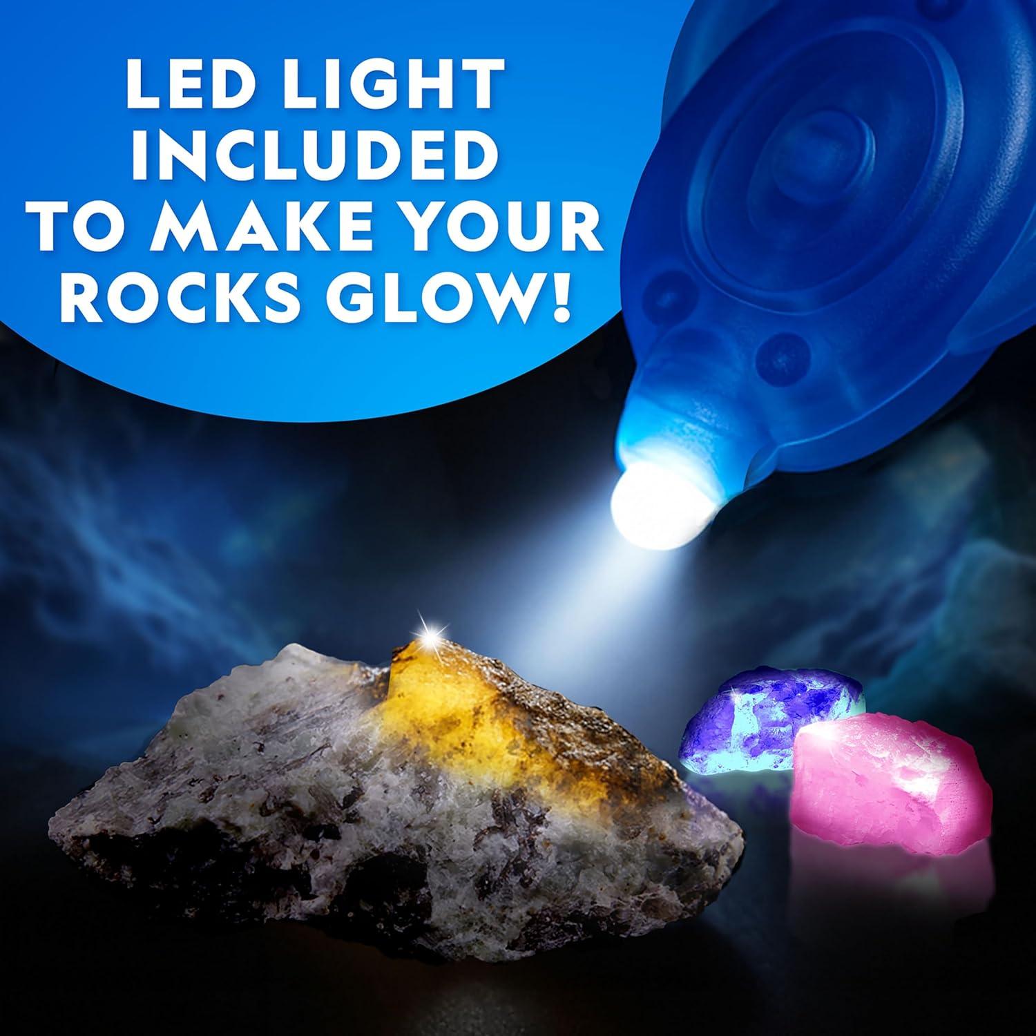 National Geographic Glow in The Dark Dig Kit – Excavate 6 Glow in The Dark Rocks & Dinosaurs from a Glowing Brick, Rock Collection, Science Kits for Kids, Rock Kit for Kids, STEM Kits, Dinosaur Toys