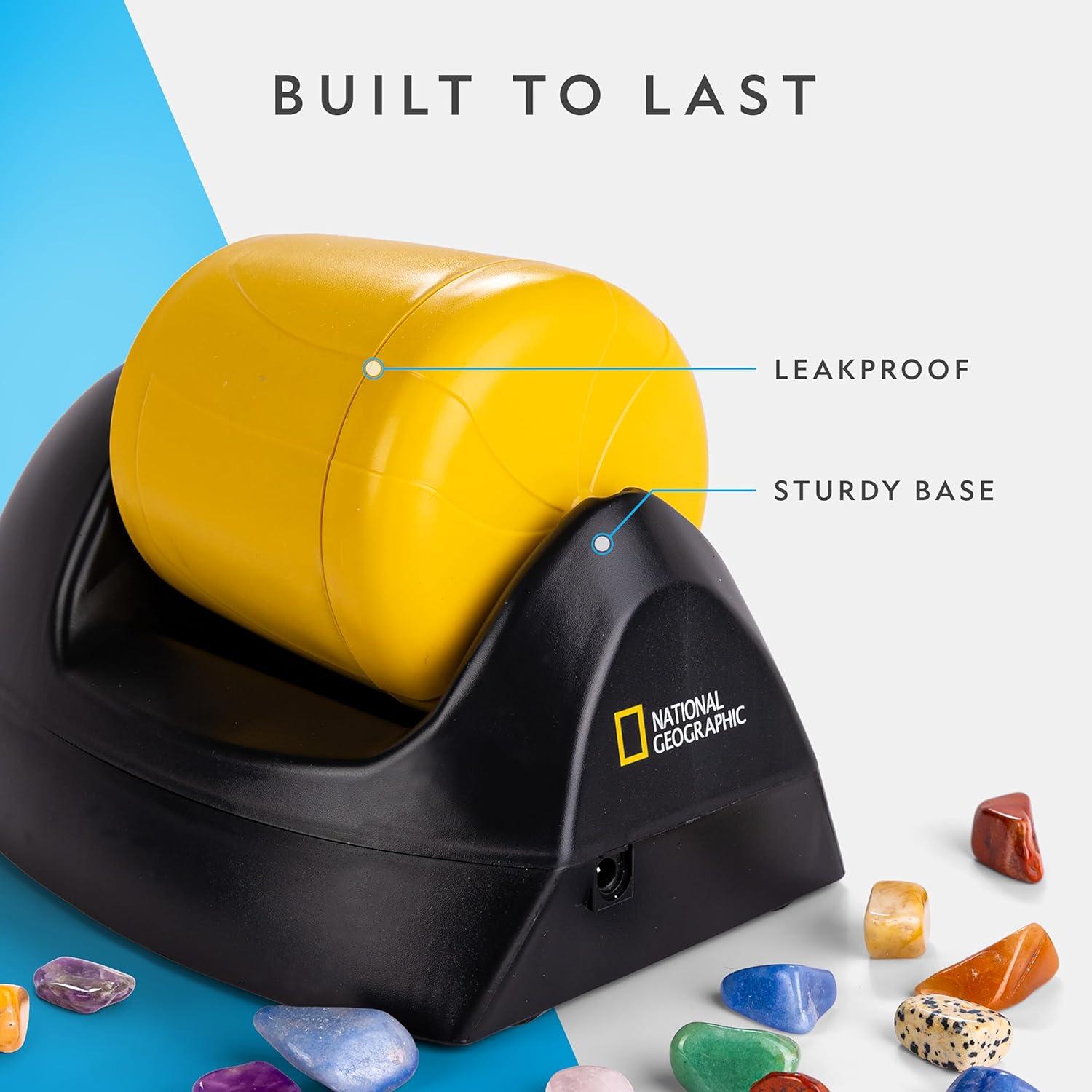 National Geographic Starter Rock Tumbler Kit – Durable Leak-Proof Rock Polisher – Complete Rock Tumbling Kit with 4-Stage Silicon Carbide Grit – Geology Hobby, Rocks & Crystals (Amazon Exclusive)